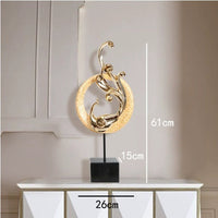 HKM-310611 Elegant Phoenix Resin Ornament Crafts in Rose Gold, Silver, and Festive Red - Small and Large Sizes Available
