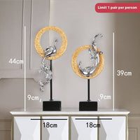 HKM-310611 Elegant Phoenix Resin Ornament Crafts in Rose Gold, Silver, and Festive Red - Small and Large Sizes Available