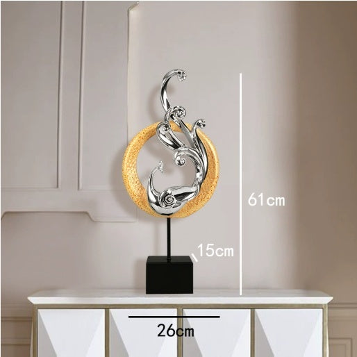 HKM-310611 Elegant Phoenix Resin Ornament Crafts in Rose Gold, Silver, and Festive Red - Small and Large Sizes Available
