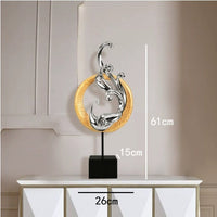 HKM-310611 Elegant Phoenix Resin Ornament Crafts in Rose Gold, Silver, and Festive Red - Small and Large Sizes Available