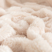 HKM-310675 Thickened Checkered Jacquard Nap Wool Blanket - Available in Milky White and Hulan