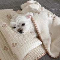 HKM-310803 Removable and Washable Fashion Square Mat Dog Bed Set with Pillow, Mattress, and Comforter