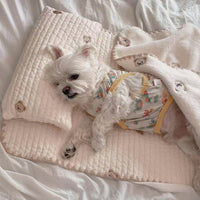 HKM-310803 Removable and Washable Fashion Square Mat Dog Bed Set with Pillow, Mattress, and Comforter