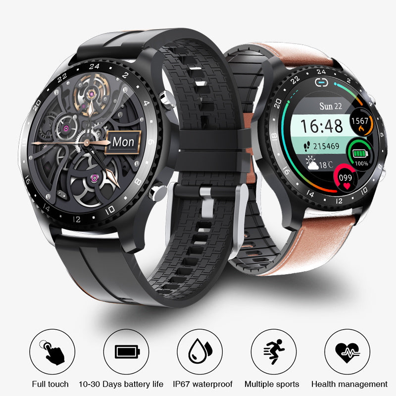 HKM-311187 Temperature Smart Watch with Bluetooth Connectivity and Silicone Wristband