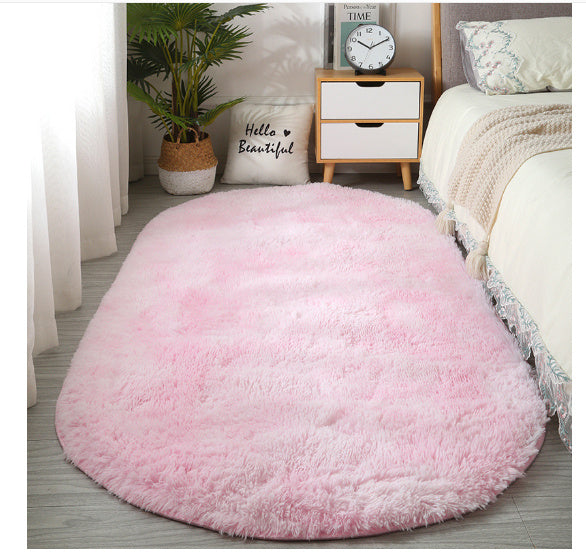 HKM-311443 Modern Oval Bedside Carpet for Living Room - Hand Washable in Various Colors and Sizes