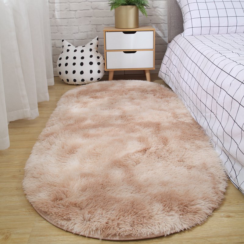 HKM-311443 Modern Oval Bedside Carpet for Living Room - Hand Washable in Various Colors and Sizes