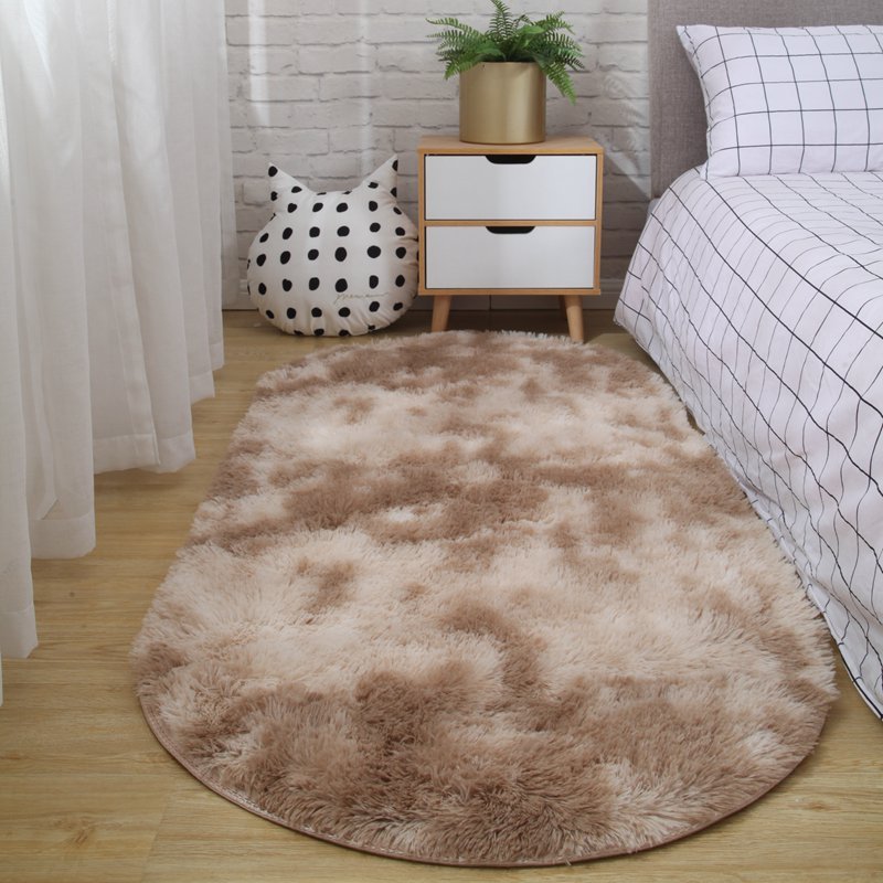 HKM-311443 Modern Oval Bedside Carpet for Living Room - Hand Washable in Various Colors and Sizes