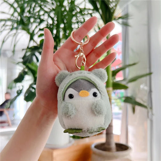 KTX-311507 Kawaii Mini Plush Penguin Keychain - Soft Short Plush Stuffed Animal, 10cm High, Unisex for All Ages