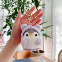 HKM-311507 Kawaii Mini Plush Penguin Keychain - Soft Short Plush Stuffed Animal, 10cm High, Unisex for All Ages
