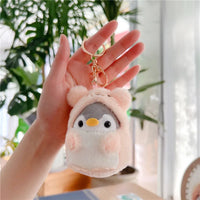 HKM-311507 Kawaii Mini Plush Penguin Keychain - Soft Short Plush Stuffed Animal, 10cm High, Unisex for All Ages