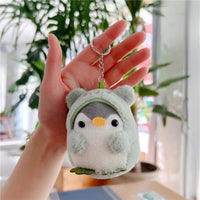 HKM-311507 Kawaii Mini Plush Penguin Keychain - Soft Short Plush Stuffed Animal, 10cm High, Unisex for All Ages