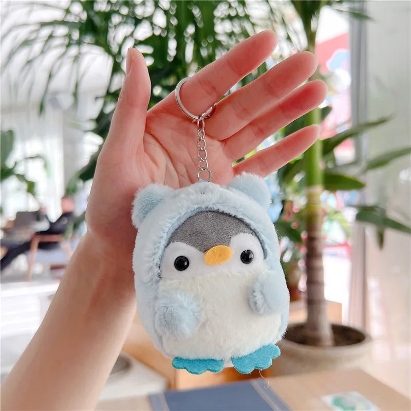HKM-311507 Kawaii Mini Plush Penguin Keychain - Soft Short Plush Stuffed Animal, 10cm High, Unisex for All Ages