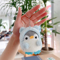 HKM-311507 Kawaii Mini Plush Penguin Keychain - Soft Short Plush Stuffed Animal, 10cm High, Unisex for All Ages