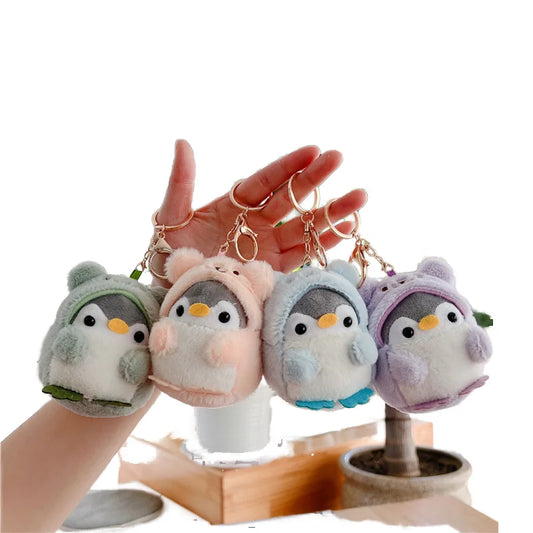 KTX-311507 Kawaii Mini Plush Penguin Keychain - Soft Short Plush Stuffed Animal, 10cm High, Unisex for All Ages