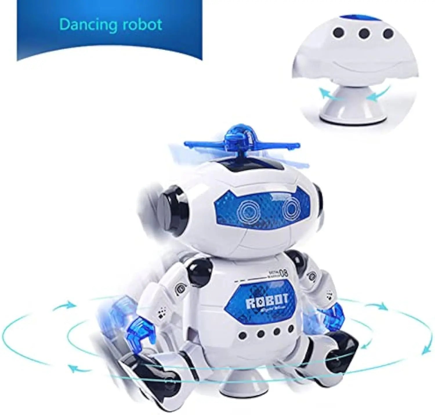 HKM-311635 Battery Operated Dancing Robot Toy with Light and Music for Kids Ages 2-14