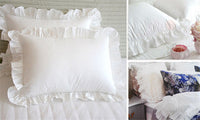 HKM-311635 Handmade Pure Cotton Ruffle Pillowcase - Modern Minimalist Design, Sizes 48x74 & 45x45
