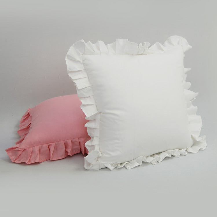HKM-311635 Handmade Pure Cotton Ruffle Pillowcase - Modern Minimalist Design, Sizes 48x74 & 45x45