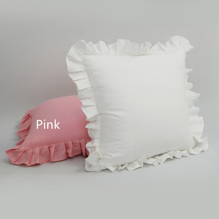 HKM-311635 Handmade Pure Cotton Ruffle Pillowcase - Modern Minimalist Design, Sizes 48x74 & 45x45