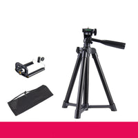 HKM-311891 Adjustable Aluminum Alloy Telescopic Tripod with U-Shaped Clip, Multiple Heights Available