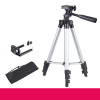 HKM-311891 Adjustable Aluminum Alloy Telescopic Tripod with U-Shaped Clip, Multiple Heights Available