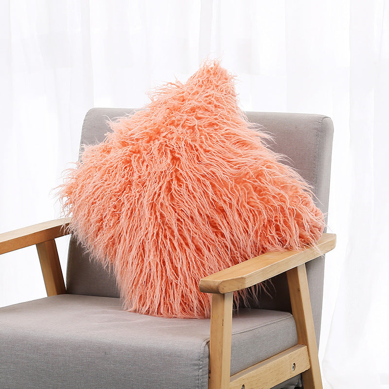 HKM-311891 Cozy Beach-Inspired Wool Pillowcase with Super Soft Plush Backing, 45x45cm