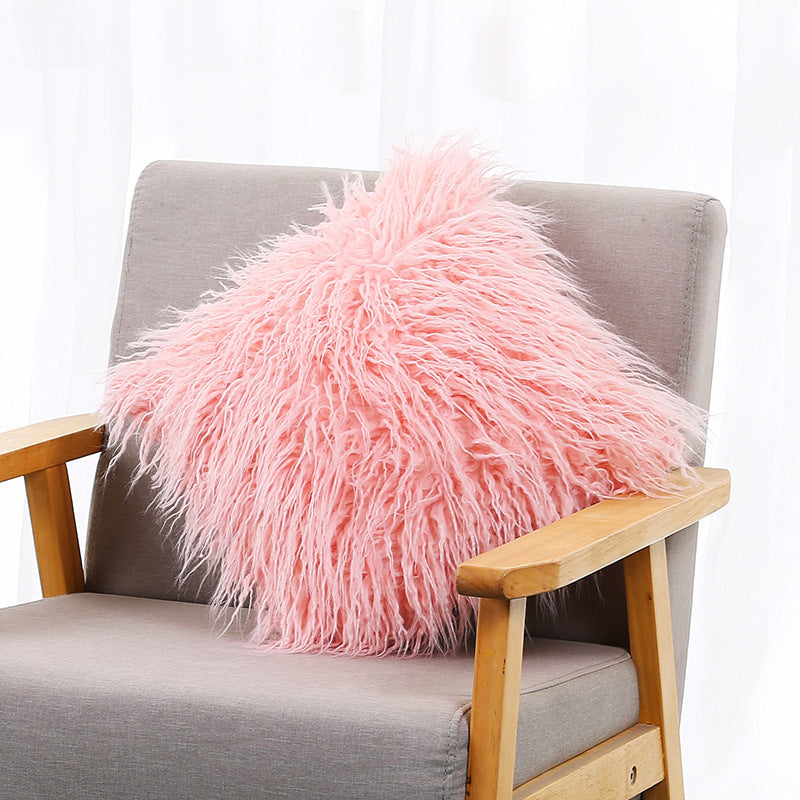 HKM-311891 Cozy Beach-Inspired Wool Pillowcase with Super Soft Plush Backing, 45x45cm