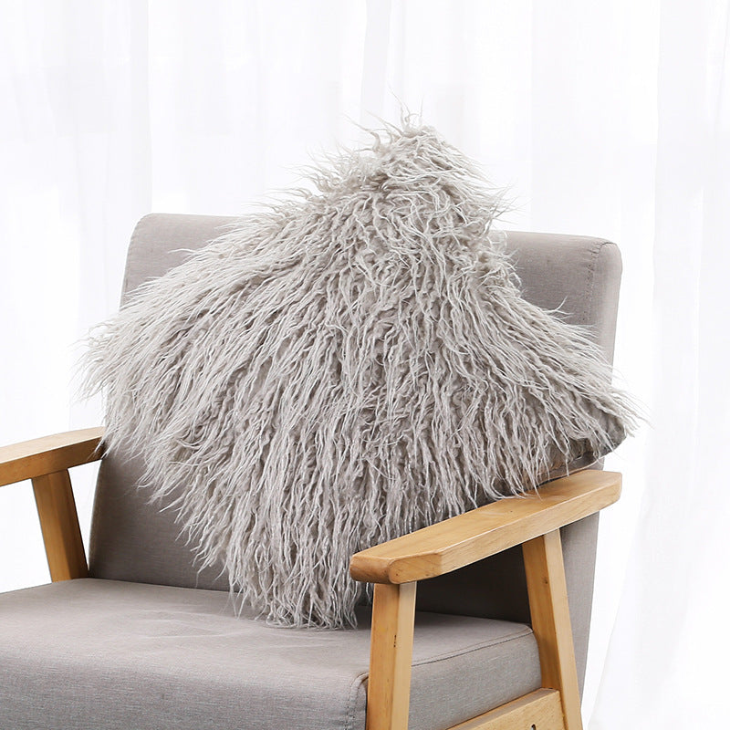 HKM-311891 Cozy Beach-Inspired Wool Pillowcase with Super Soft Plush Backing, 45x45cm