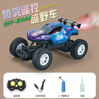 HKM-312083 Translucent Body Shell 4X4 Off-Road RC Car with Colorful Lights and Spray Feature, Ready-to-Go, 1:16 Scale