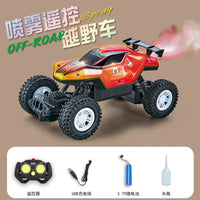 HKM-312083 Translucent Body Shell 4X4 Off-Road RC Car with Colorful Lights and Spray Feature, Ready-to-Go, 1:16 Scale