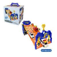 HKM-312467 Free Wheel Railway Car Set with Parking Space and Scooters for Kids Ages 2-4