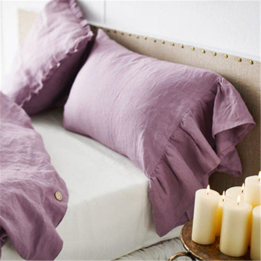 HKM-312787 Linen Fishtail Pillowcase - Nordic Style Cotton and Linen Cushion Cover, 48cm x 74cm