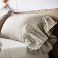 HKM-312787 Linen Fishtail Pillowcase - Nordic Style Cotton and Linen Cushion Cover, 48cm x 74cm