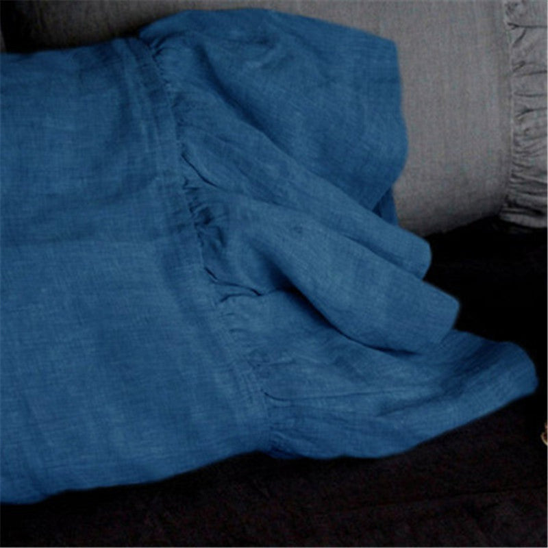 HKM-312787 Linen Fishtail Pillowcase - Nordic Style Cotton and Linen Cushion Cover, 48cm x 74cm