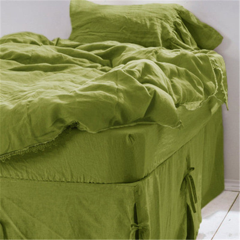 HKM-312787 Linen Fishtail Pillowcase - Nordic Style Cotton and Linen Cushion Cover, 48cm x 74cm
