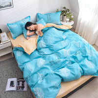 HKM-312979 Scandinavian Style Cotton Duvet Cover Set for Single Bed - Elegant European Patterns, 4-Piece Bedding Collection