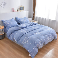 HKM-312979 Scandinavian Style Cotton Duvet Cover Set for Single Bed - Elegant European Patterns, 4-Piece Bedding Collection