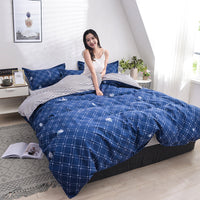 HKM-312979 Scandinavian Style Cotton Duvet Cover Set for Single Bed - Elegant European Patterns, 4-Piece Bedding Collection