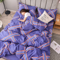 HKM-312979 Scandinavian Style Cotton Duvet Cover Set for Single Bed - Elegant European Patterns, 4-Piece Bedding Collection