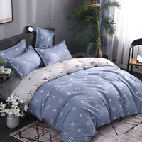 HKM-312979 Scandinavian Style Cotton Duvet Cover Set for Single Bed - Elegant European Patterns, 4-Piece Bedding Collection