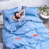 HKM-312979 Scandinavian Style Cotton Duvet Cover Set for Single Bed - Elegant European Patterns, 4-Piece Bedding Collection