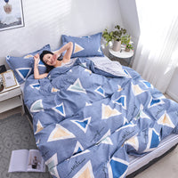 HKM-312979 Scandinavian Style Cotton Duvet Cover Set for Single Bed - Elegant European Patterns, 4-Piece Bedding Collection