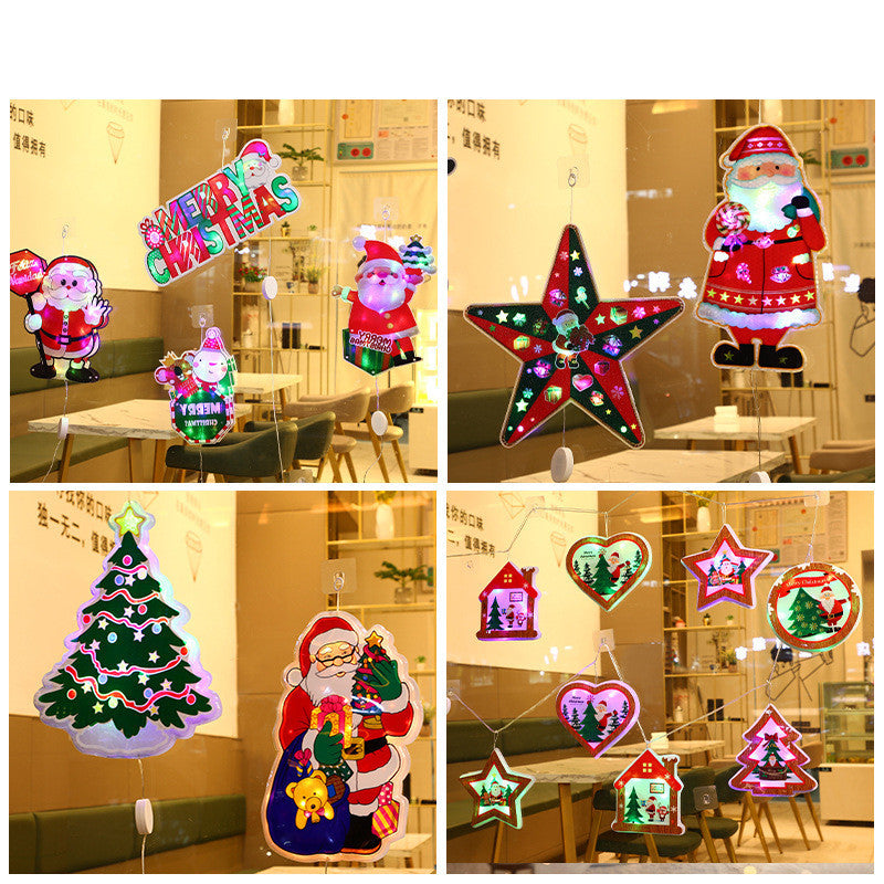 HKM-313107 Five-Pointed Star Snowflake LED Christmas Decoration Lights for Windows and Trees