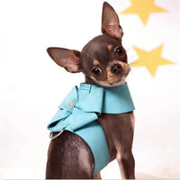 HKM-313171 Rhinestone Dog Harness in Pink, Blue, and Orange - Soft Microfiber for Comfort and Durability