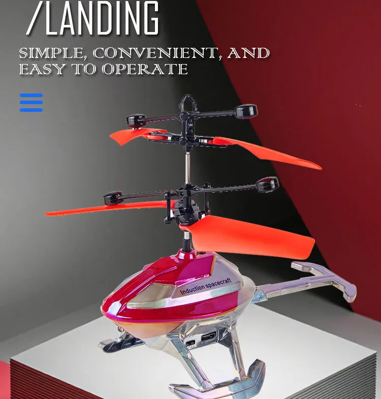 HKM-313235 Remote-Controlled Airplane Helicopter for Outdoor Fun, Gesture Sensing, Ready-to-Fly