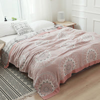 HKM-313299 Cooling Cotton Gauze Blanket for Summer Comfort - Soft and Breathable Towel Design