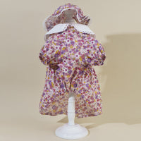HKM-313427 Floral Lace Cat Costume with Matching French Hat for Pets - Multiple Sizes Available