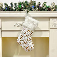 HKM-313427 Plush Christmas Socks Gift Bag - Festive Cloth Decorations for Holiday Cheer