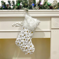 HKM-313427 Plush Christmas Socks Gift Bag - Festive Cloth Decorations for Holiday Cheer