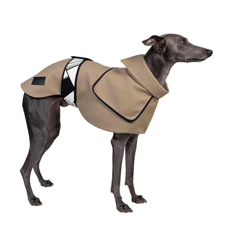 HKM-313491 Stylish Camel Velcro Windbreaker for Small to Large Dogs in Cotton Blend