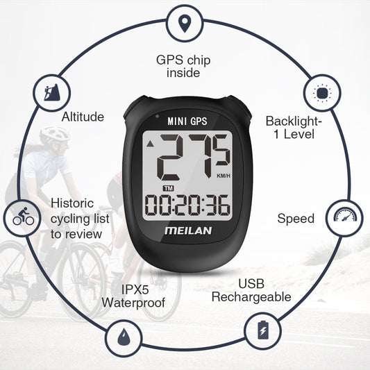 HKM-313491 Waterproof GPS Bicycle Computer - Accurate Display, Multiple Color Options